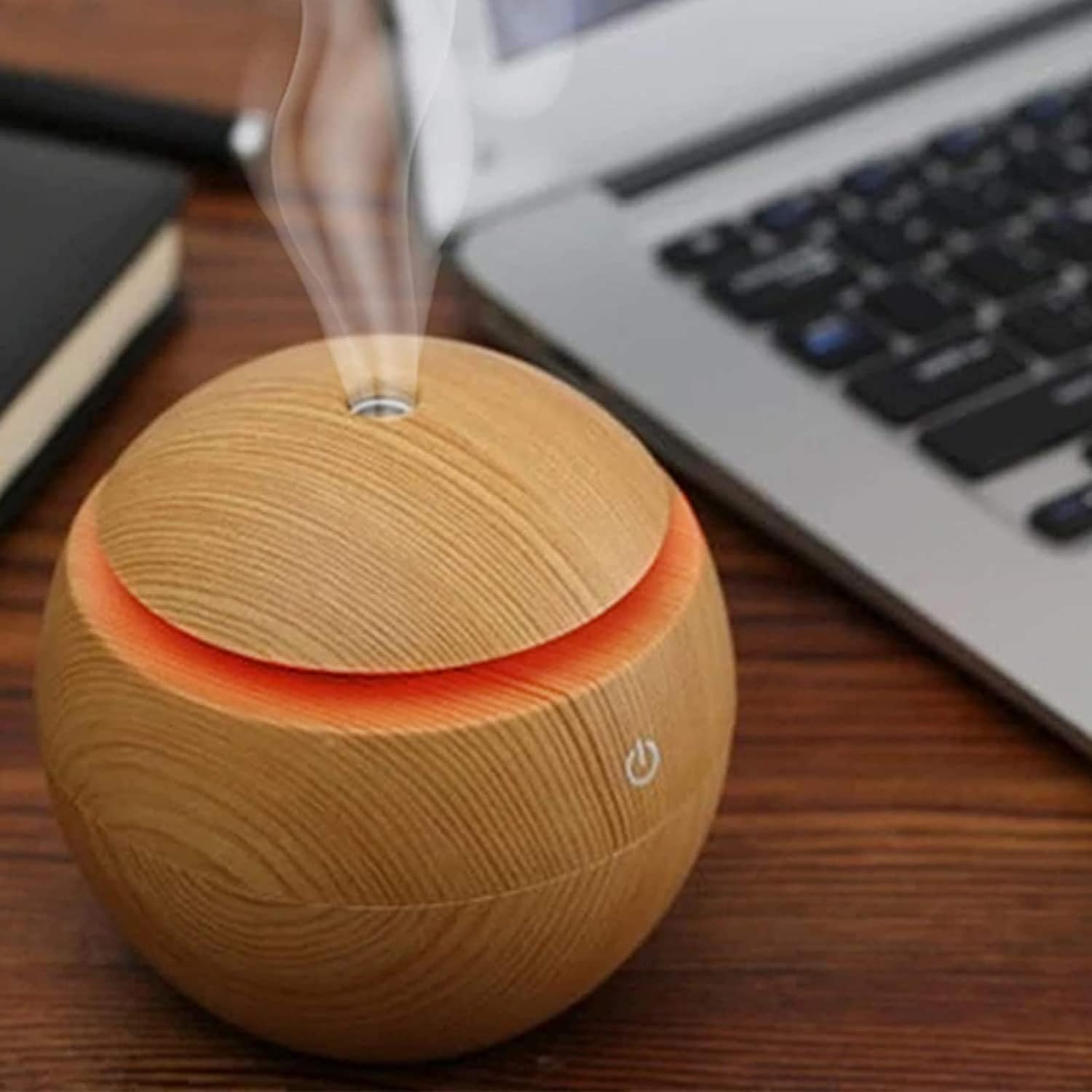 Wood Grain Humidifier & Aroma Diffuser – 300ml Ultrasonic Cool Mist | Essential Oil Diffuser for Home, Office | Auto Shut-Off, 7-Color LED Lights | Perfect for Dry Air & Aromatherapy - Image 3